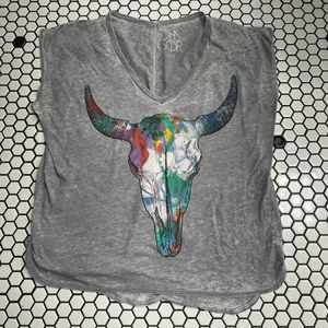 Chaser long horn rainbow short sleeve tee size XS